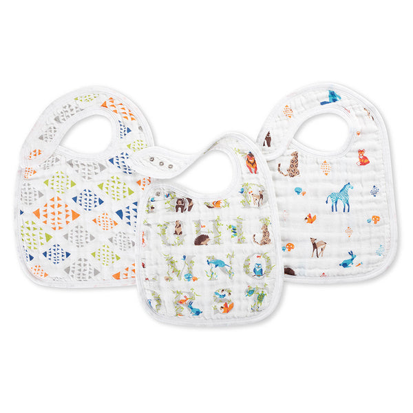 Aden and Anais Classic Snap Bibs Paper Tales