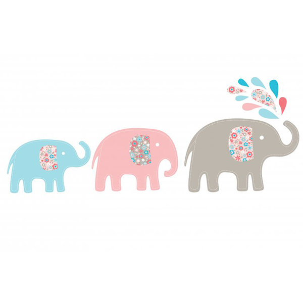 Speckled House Baby Elephants Wall Decal