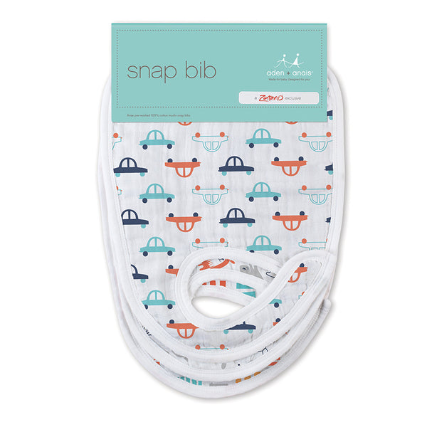 Aden and Anais Classic Snap Bibs Zutano Pup In Tow 3Pk